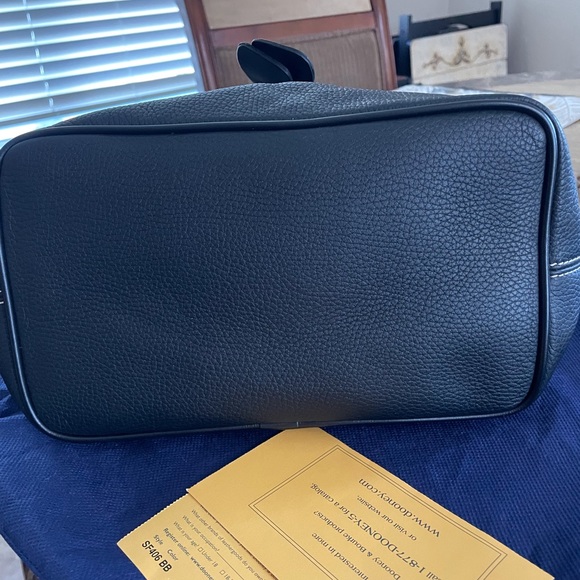 Dooney & Bourke Black Pebble Grain Leather Drawstring Bag 11 X 10.75 NEW - Picture 6 of 16